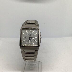 OMAX Crystal Quartz Men's Watch DBA193 Square Gray Dial Silver-Tone